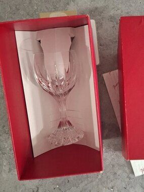 Baccarat Crystal Wine Glass In Box Massena 7” GORGEOUS !